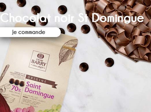 Chocolat de couverture noir St Domingue 70% Cacao Barry