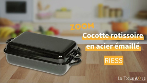 Zoom - Cocotte rotissoire en acier &eacute;maill&eacute; Riess