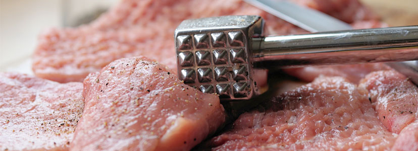 Attendrisseur à viande à 2 faces pour ramollir les steak et autres coupes de viande de porc bœuf et poulet Marteau à viande manuel en alliage d'aluminium 6 x 7,5 x 27,5 cm 